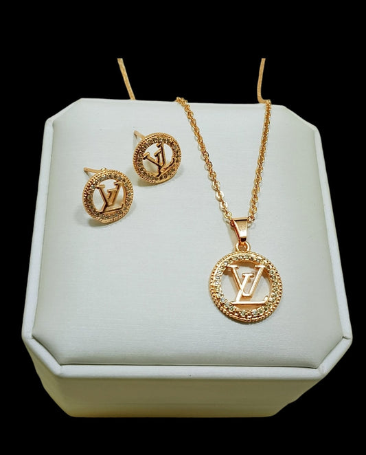 LV Necklace & Earrings (Combo)