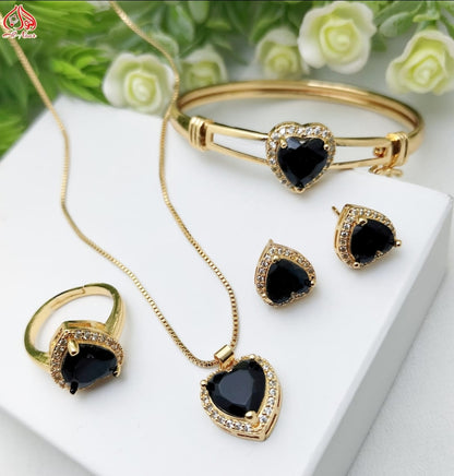 Zircon Trendy Heart Jewellery Set